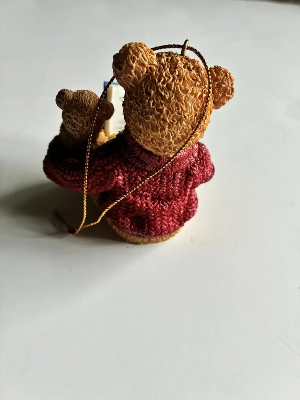 2001 Kohl's Cares for Kids Teddy Bear Reading Christmas Tree Ornament Vintage